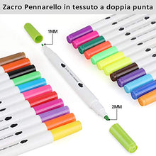 Carica l'immagine nel visualizzatore di Gallery, Zacro 24 Pennarelli per Tessili e Tessuto Non Tossici, 24 B - Ilgrandebazar