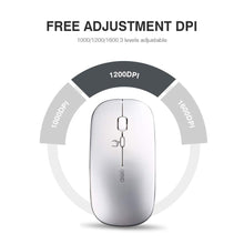 Carica l'immagine nel visualizzatore di Gallery, INPHIC Mouse Wireless Ricaricabile, Ottico Mini M Size, Argento chiaro - Ilgrandebazar