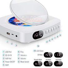 Carica l'immagine nel visualizzatore di Gallery, Lettore CD portatile con altoparlanti HiFi Bluetooth integrati, Boombox white