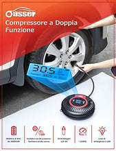 Carica l'immagine nel visualizzatore di Gallery, oasser Compressore Portatile per Auto Aria Mini Pompa Multifunzione P3 12V... - Ilgrandebazar