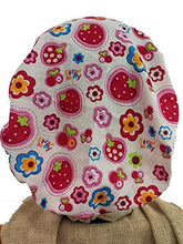 Carica l'immagine nel visualizzatore di Gallery, Cappello chirurgico Donna Fragole per capelli lunghi, chirurgia, dentista,... - Ilgrandebazar