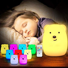 Carica l'immagine nel visualizzatore di Gallery, Luce Notturna Bambini in Silicone Morbido Safe Lampada da Comodino 9 Colori... - Ilgrandebazar