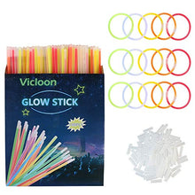 Carica l'immagine nel visualizzatore di Gallery, Vicloon Luminose per Party, 100 Pezzi Braccialetti Luminosi con Glow2