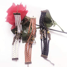 Carica l'immagine nel visualizzatore di Gallery, YouU 3 Pezzi Bracciale I doni della morte, boccino e Gufi Harry Potter,Nero... - Ilgrandebazar