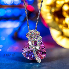 Carica l'immagine nel visualizzatore di Gallery, Regali Natale Amore Rosa Ciondolo cuore viola, con cristalli di Swarovski,...