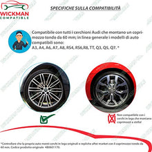 Carica l'immagine nel visualizzatore di Gallery, Set di 4 Tappi Coprimozzo compatibili per Audi – Grigio, 60 mm 60 mm, Grigio - Ilgrandebazar