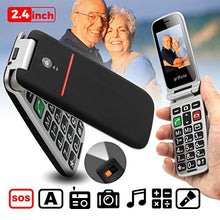 Carica l'immagine nel visualizzatore di Gallery, Cellulare per Anziani a Conchiglia con Tasti Grandi Funzione SOS Schermo Nero - Ilgrandebazar