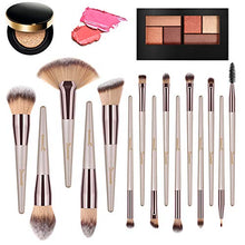 Carica l'immagine nel visualizzatore di Gallery, Pennelli Make Up, Dameso Set di 15 per il Trucco, Oro champagne