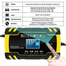 Carica l'immagine nel visualizzatore di Gallery, InThoor Caricabatterie e Mantenitore Auto 12V/24V 8A, 12 V e 24 V, 8 Amp
