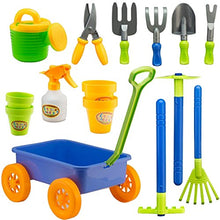 Carica l'immagine nel visualizzatore di Gallery, deAO Carriola e Attrezzi da Giardino per Bambini Gioco di Multicolore