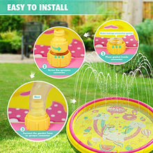 Carica l'immagine nel visualizzatore di Gallery, Peradix Tappetino Gioco d'Acqua per Bambini, 170cm Spruzzi e Splash Giallo
