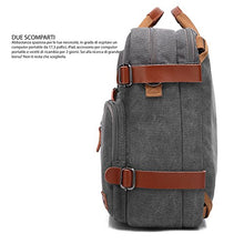 Carica l'immagine nel visualizzatore di Gallery, CoolBELL Borsa Multi-Funzione, Convertibile, da 17,3 Pollici, Grigio Scuro