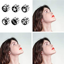 Carica l'immagine nel visualizzatore di Gallery, Flongo 6 Paia 1CM Orecchini Punk Magnetici Unisex, senza buco, in... - Ilgrandebazar