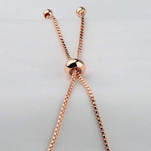 Carica l'immagine nel visualizzatore di Gallery, Braccialetto in oro rosa con iniziale e lettere dell'alfabeto, regolabile, F - Ilgrandebazar