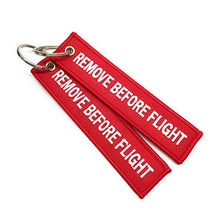 Carica l'immagine nel visualizzatore di Gallery, Remove Before Flight Portachiavi | Set di 2 | Rimuovere Prima Rosso / Bianco