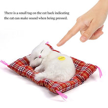 Carica l'immagine nel visualizzatore di Gallery, Zerodis Simulazione Sleeping Cat Toy con Soft Mat Bed durevole Vocalize White - Ilgrandebazar