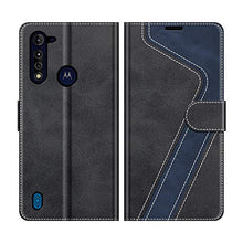 Carica l'immagine nel visualizzatore di Gallery, MOBESV Custodia Motorola Moto G8 Power Lite, Cover a Libro Nero/Blu