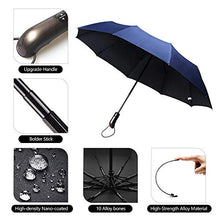 Carica l'immagine nel visualizzatore di Gallery, Ombrello Antivento Pieghevole Automatico, Massway Portatile Auto Open &amp; Blu