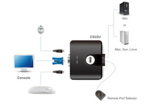 Carica l'immagine nel visualizzatore di Gallery, Aten CS22U KVM Switch 2-> 1 USB Black - Ilgrandebazar