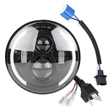 Carica l'immagine nel visualizzatore di Gallery, Qiilu Lampada Frontale a LED da 7 Pollici 150W Halo Light, Auto e Moto...
