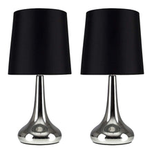 Carica l'immagine nel visualizzatore di Gallery, Set di 2 - Lampada da tavolo con funzione touch - Finitura cromata Nero - Ilgrandebazar