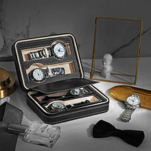 Carica l'immagine nel visualizzatore di Gallery, SONGMICS Scatola Porta Orologi Portatile a 4 Scomparti, Custodia per Orologi... - Ilgrandebazar