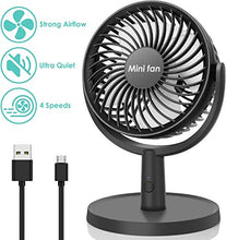 Carica l'immagine nel visualizzatore di Gallery, Mini Ventilatore USB da Tavolo a 4 Velocità Portatile Silenzioso, Rotazione...