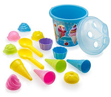 Carica l'immagine nel visualizzatore di Gallery, Top Race - Set di 16 stampi da spiaggia per bambini 3-10 con secchiello Blu