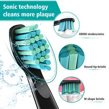 Carica l'immagine nel visualizzatore di Gallery, 2 Spazzolini elettrici Sonic 5 Modalità 8 508bianco E Nero