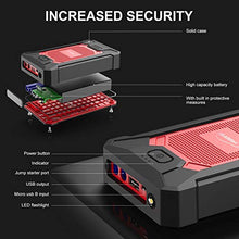 Carica l'immagine nel visualizzatore di Gallery, YABER Avviatore Batteria Auto, 800A 12000mAh Booster Avviamento Auto...