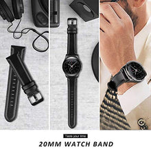 Carica l'immagine nel visualizzatore di Gallery, iBazal 20mm Cinturino Pelle Rilascio Rapido Cuoio Bracciale - Nero - Ilgrandebazar