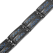 Carica l'immagine nel visualizzatore di Gallery, Willis Judd - Bracciale Magnetico da Uomo in Titanio Nero e Fibra di... - Ilgrandebazar