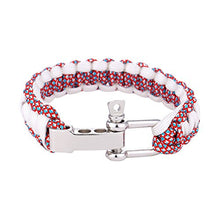 Carica l'immagine nel visualizzatore di Gallery, DonDon Bracciale Uomo Survival Outdoor in Nylon Bianco Multicolore Ii