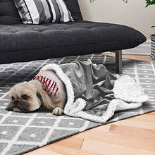 Carica l'immagine nel visualizzatore di Gallery, Coperta in pile per cuccioli, piccola e lavabile, sherpa Grigio/bianco.