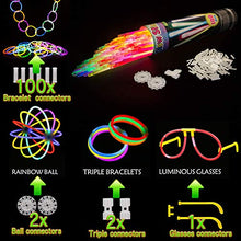 Carica l'immagine nel visualizzatore di Gallery, Kimimara Braccialetti Luminosi,Starlight Fluorescenti,100 8 "Glowsticks...