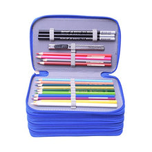 Carica l'immagine nel visualizzatore di Gallery, Newcomdigi Astuccio per 72 Matite Portapenne Scuola Elementari Blu