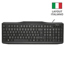 Carica l'immagine nel visualizzatore di Gallery, Trust Classicline Tastiera Resistente all'Acqua, USB, Nero [Layout Italiano] - Ilgrandebazar