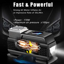 Carica l'immagine nel visualizzatore di Gallery, AnvFlik Compressore Portatile per Auto,12V 100 PSI Gonfiatore Pneumatici...