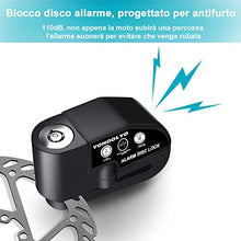 Carica l'immagine nel visualizzatore di Gallery, YOHOOLYO Lucchetto Antifurto Moto Bloccadisco Allarme Sonoro Nero - Ilgrandebazar