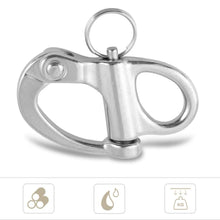 Carica l'immagine nel visualizzatore di Gallery, Alomejor Sgancio Rapido Moschettone in Acciaio Inox con Anello Tondo 12*52mm - Ilgrandebazar