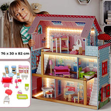 Carica l'immagine nel visualizzatore di Gallery, Infantastic Casa delle Bambole in Legno - 76x30x82cm, 3 Livelli di Gioco, 16... - Ilgrandebazar