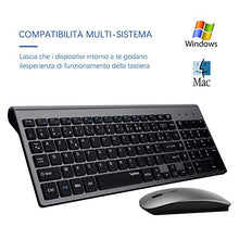 Carica l'immagine nel visualizzatore di Gallery, TopMate. Tastiera e Mouse Wireless combinati 2.4GHz Design Gris Negro