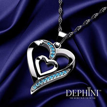 Carica l'immagine nel visualizzatore di Gallery, DEPHINI - Collana a forma di cuore in argento Sterling 925 - doppio ciondolo... - Ilgrandebazar