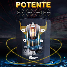 Carica l'immagine nel visualizzatore di Gallery, SKEY Compressore Aria Portatile Auto, 12V 150 PSI Mini Pompa Elettrica nero
