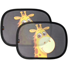 Carica l'immagine nel visualizzatore di Gallery, Parasole Baby Uma per auto, parasole neonati, con giraffa, Nero e Giallo - Ilgrandebazar