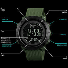 Carica l'immagine nel visualizzatore di Gallery, Orologio digitale da uomo con bussola, contapassi, barometro, altimetro,... - Ilgrandebazar