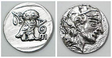 Carica l'immagine nel visualizzatore di Gallery, Monete Antiche Greche placcate Argento - Riproduzione Tetradrammi - SET 5...