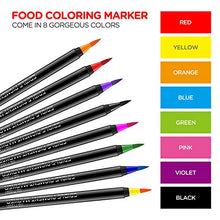 Carica l'immagine nel visualizzatore di Gallery, Pennarelli per colorante alimentare, Wayin 8pcs penne coloranti...