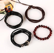 Carica l'immagine nel visualizzatore di Gallery, 4PCS Bracciale da Uomo Retrò pelle Braccialetto di perline naturali, VMINE... - Ilgrandebazar