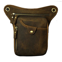 Carica l'immagine nel visualizzatore di Gallery, Xieben Vintage Leather Drop Leg Bag per Uomini Donne Marsupio #04deepbrown